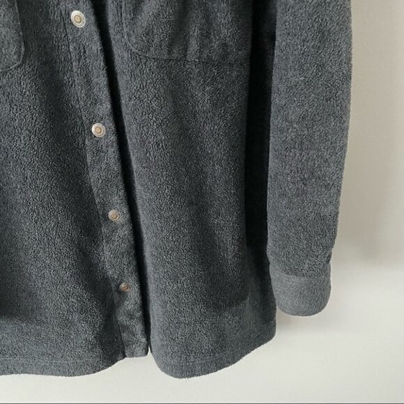 vintage Braemar Grey Fleece Button Down Shacket Womens Small - Picture 5 of 7